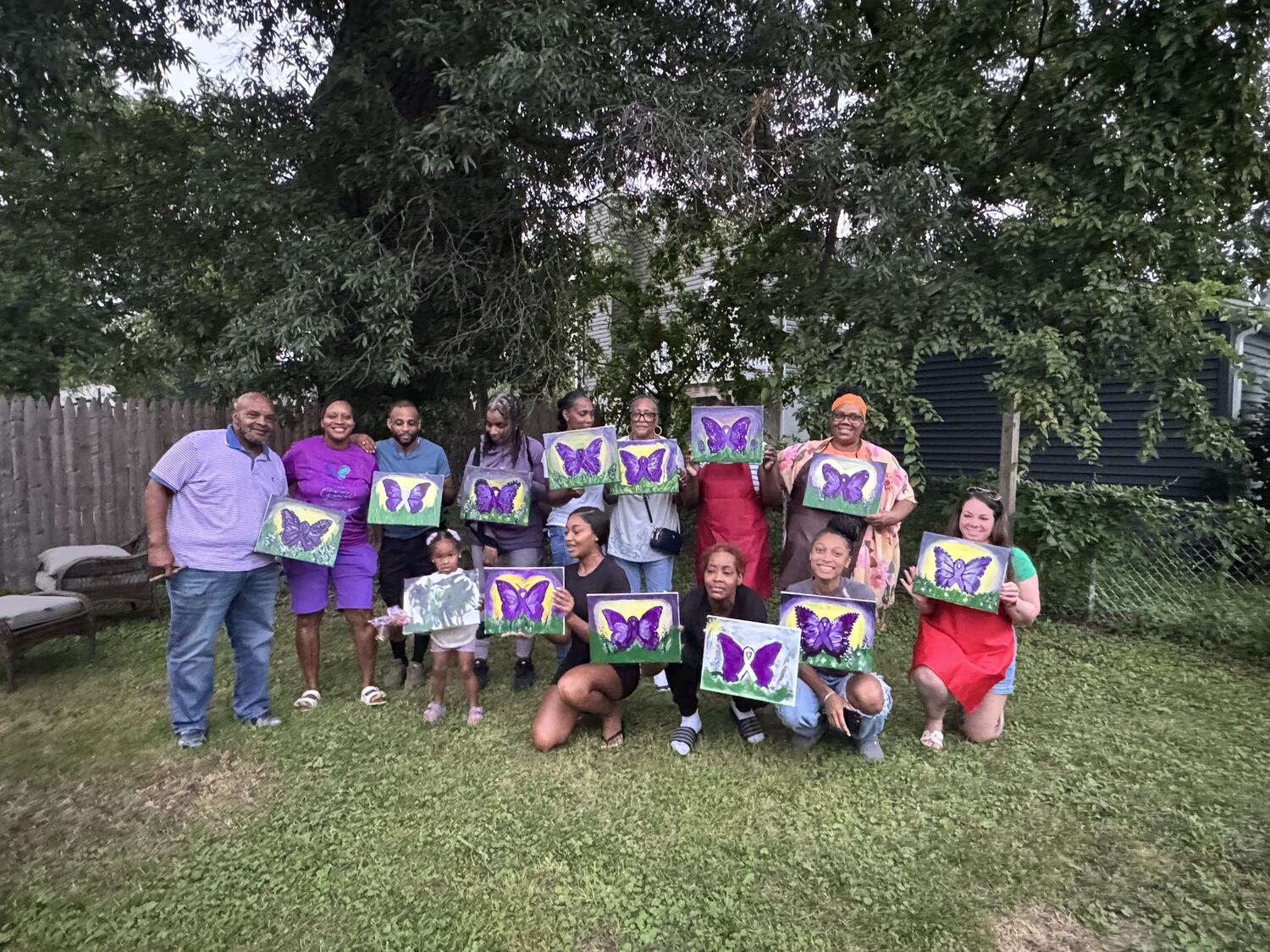 Kids painting at a birthday party